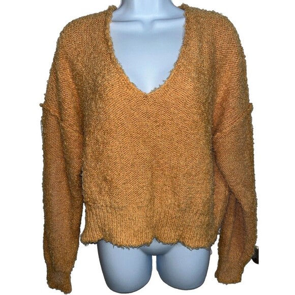 Free People (We The Free) Theo V-Neck Fuzzy Sweater Small/Petite Pullover - Picture 1 of 16